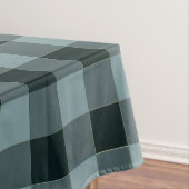 Blau-schwarzes Gingham-Karomuster Tischdecke (Beispiel)