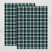 Blau-schwarzes Karo-Argyle-Muster Einladung (Vorne/Hinten)