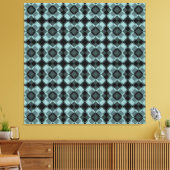 Blau-schwarzes Karo-Argyle-Muster Leinwanddruck (Insitu (Wohnzimmer))
