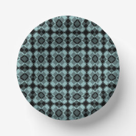 Blau-schwarzes Karo-Argyle-Muster Pappteller