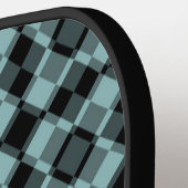 Blau-schwarzes Karo-Argyle-Muster Pickleball Schläger (Linke Seite)