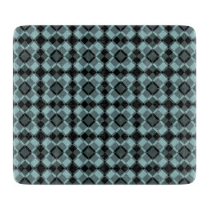 Blau schwarzes Karo-Argyle-Muster Schneidebrett