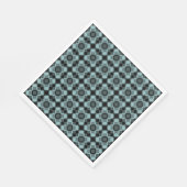 Blau-schwarzes Karo-Argyle-Muster Serviette (Ecke)