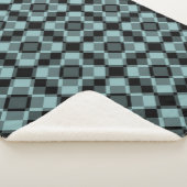 Blau-schwarzes Karo-Argyle-Muster Sherpadecke (3/4)