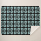 Blau-schwarzes Karo-Argyle-Muster Sherpadecke (Vorderseite (Horizontal))