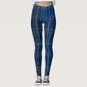 Blau-schwarzes Karomuster Leggings