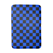 Blau-schwarzes Schachbrettmuster Badematte (Vorderseite Vertikal)