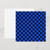 Blau-schwarzes Schachbrettmuster Dankeskarte (Vorne/Hinten)