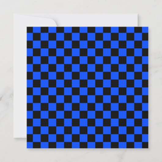 Blau-schwarzes Schachbrettmuster Dankeskarte (Vorderseite)