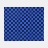 Blau-schwarzes Schachbrettmuster Fleecedecke (Vorderseite (Horizontal))