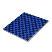 Blau-schwarzes Schachbrettmuster Fliese (Seite)