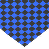 Blau-schwarzes Schachbrettmuster Kurzer Tischläufer (Ecke)