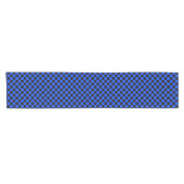 Blau-schwarzes Schachbrettmuster Kurzer Tischläufer (Horizontal)