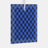 Blau-schwarzes Schachbrettmuster Ornament Aus Glas (Vorderseite Rechts)