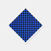Blau-schwarzes Schachbrettmuster Serviette (Ecke)