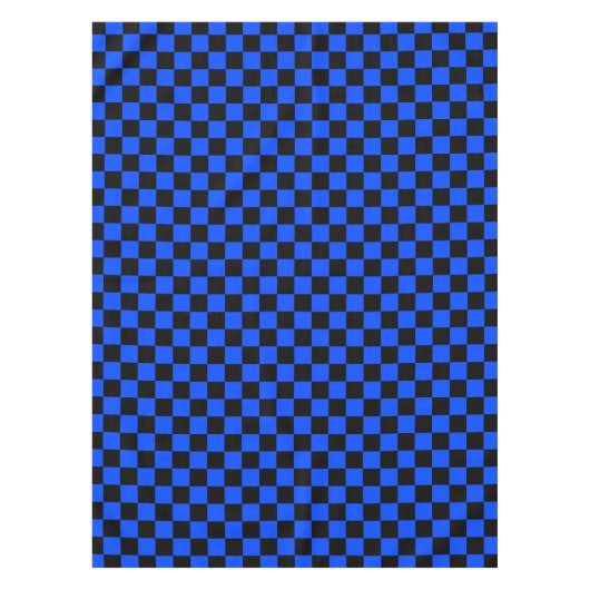 Blau-schwarzes Schachbrettmuster Tischdecke (Vorderseite)