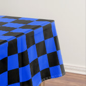 Blau-schwarzes Schachbrettmuster Tischdecke (Beispiel)