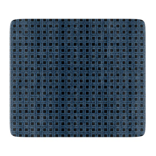 Blau Schwarzes Webmuster Schneidebrett (Vorderseite)