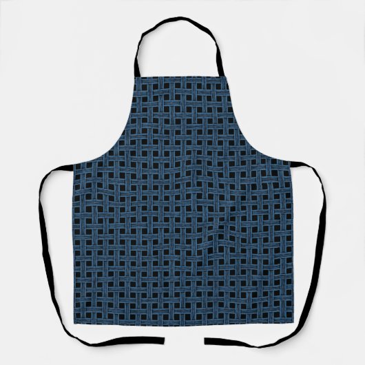 Blau Schwarzes Webmuster Schürze (Vorderseite)