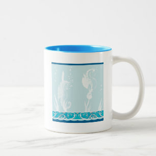 Blau-Seepferd und schlanke Bauweise Zweifarbige Tasse