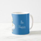 Blau Sei Glücklich Gelbe Ente Kaffeetasse (VorderseiteRechts)
