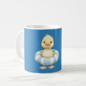 Blau Sei Glücklich Gelbe Ente Kaffeetasse (Vorderseite Links)
