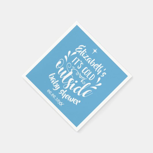 Blau seine kalte Außendusche / Sprinkle Serviette (Ecke)