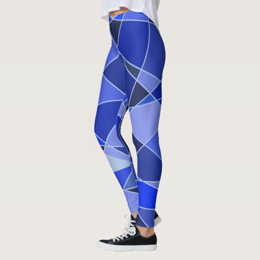 Blau Shades Geometric Crystal Design Leggings (Links)