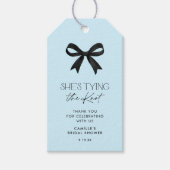 Blau sie bindet das Brautparty des Knochenkuchens Geschenkanhänger (Vorderseite)