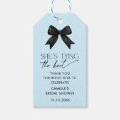 Blau sie bindet das Brautparty des Knochenkuchens Geschenkanhänger (Vorderseite)