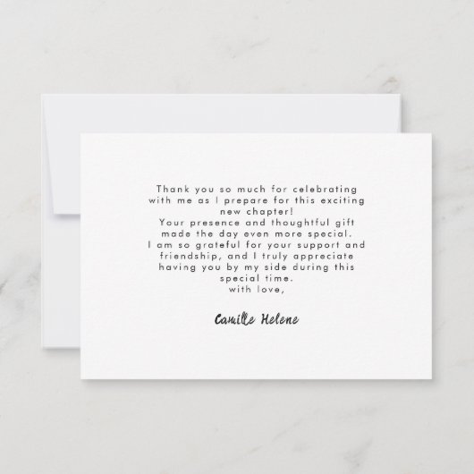 Blau sie bindet das Brautparty des Knotens Dankeskarte (Rückseite)