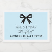 Blau Sie bindet den Knoten Schaumweinetikett (Einzelnes Label)