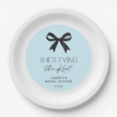 Blau sie bindet den Polterabend des Knotens Bow Pappteller (Vorderseite)