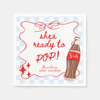 Blau Sie ist bereit, Soda-Baby-Party zu platzen Serviette