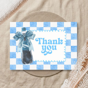Blau Sie ist bereit zu platzen Baby Shower Dankeskarte