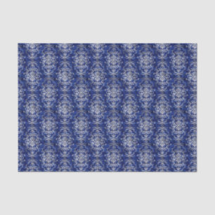 Blau Silber Damast Vintage-Muster Seidenpapier