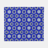 blau-silber-psychedelisches Muster Fleecedecke (Vorderseite (Horizontal))