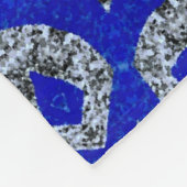 blau-silber-psychedelisches Muster Fleecedecke (Ecke)