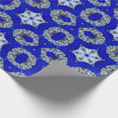 blau-silber-psychedelisches Muster Geschenkpapier (Ecke)