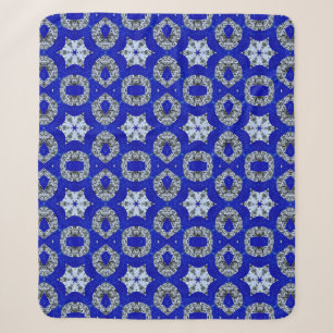 blau-silber-psychedelisches Muster Sherpadecke