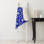 blau-silber-psychedelisches Muster Sherpadecke (Beispiel)