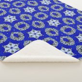 blau-silber-psychedelisches Muster Sherpadecke (3/4)