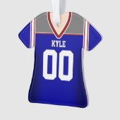 Blau/Silber/Roter Fußball Jersey Ornament (Vorderseite)