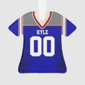 Blau/Silber/Roter Fußball Jersey Ornament (Rückseite)