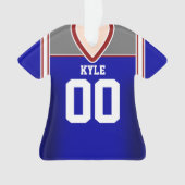 Blau/Silber/Roter Fußball Jersey Ornament (Vorderseite)