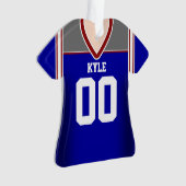 Blau/Silber/Roter Fußball Jersey Ornament (Vorderseite)