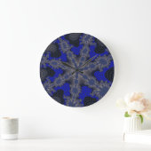 Blau-Silber-Sternexplosion Große Wanduhr (Zuhause)