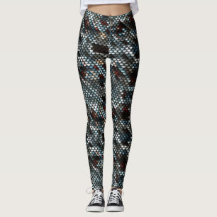 Blau-, Silber-u. Brown-Farbmeerjungfrau-Skalen Leggings