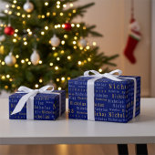 Blau, Silber und Goldname - kundenspezifisches Umr Geschenkpapier