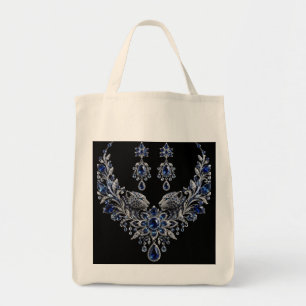 Blau-silbernes Tiger-Kristall-Schmuckset Tragetasche